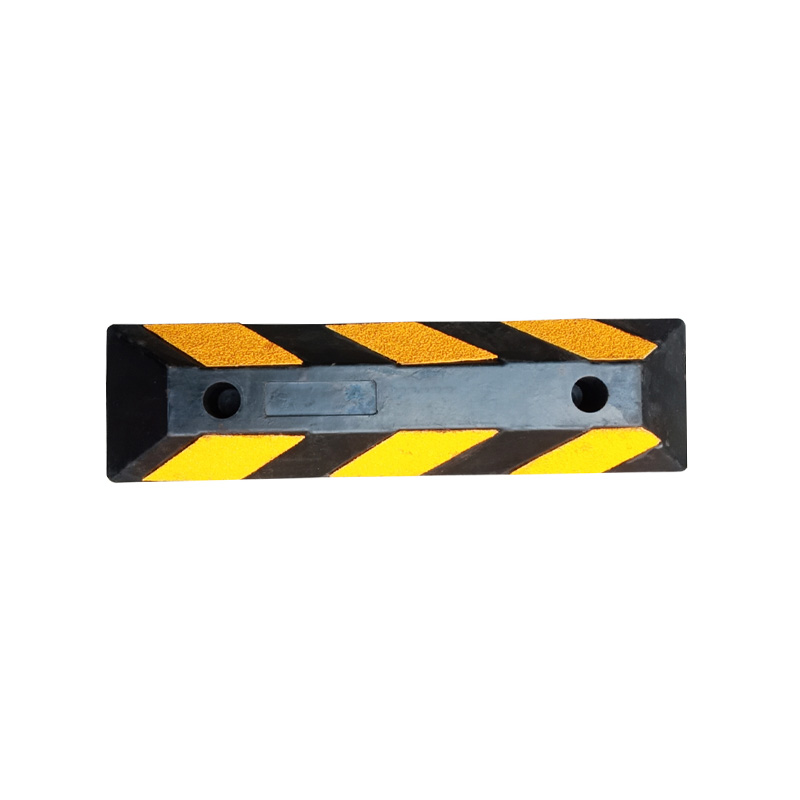 Heavy-Duty Rubber Parking Guide Wheel Stopper with Reflective Safety Strips