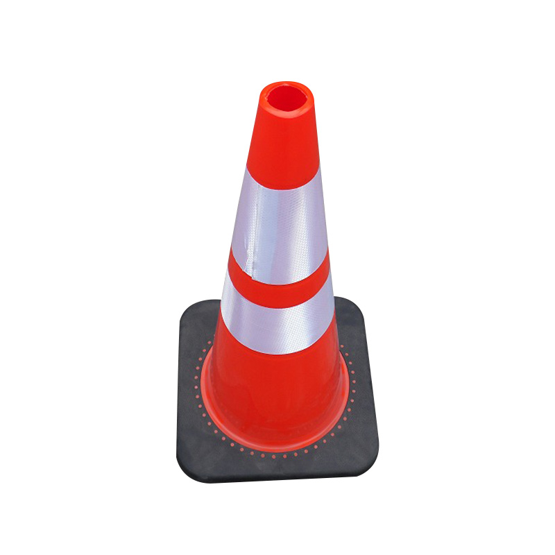 450mm Height 280*280mm Rubber Base 1*80mm Reflector Flexible Pvc Traffic Cone