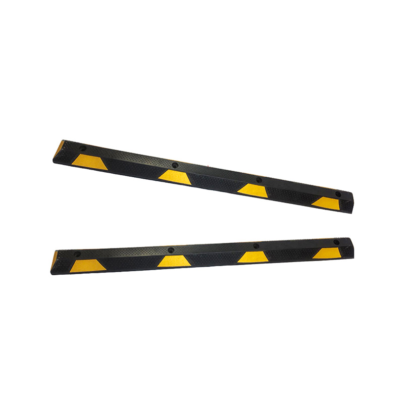 1830mm Heavy Duty Rubber Parking Guide Wheel Stopper with Reflective Yellow Safety Stripes