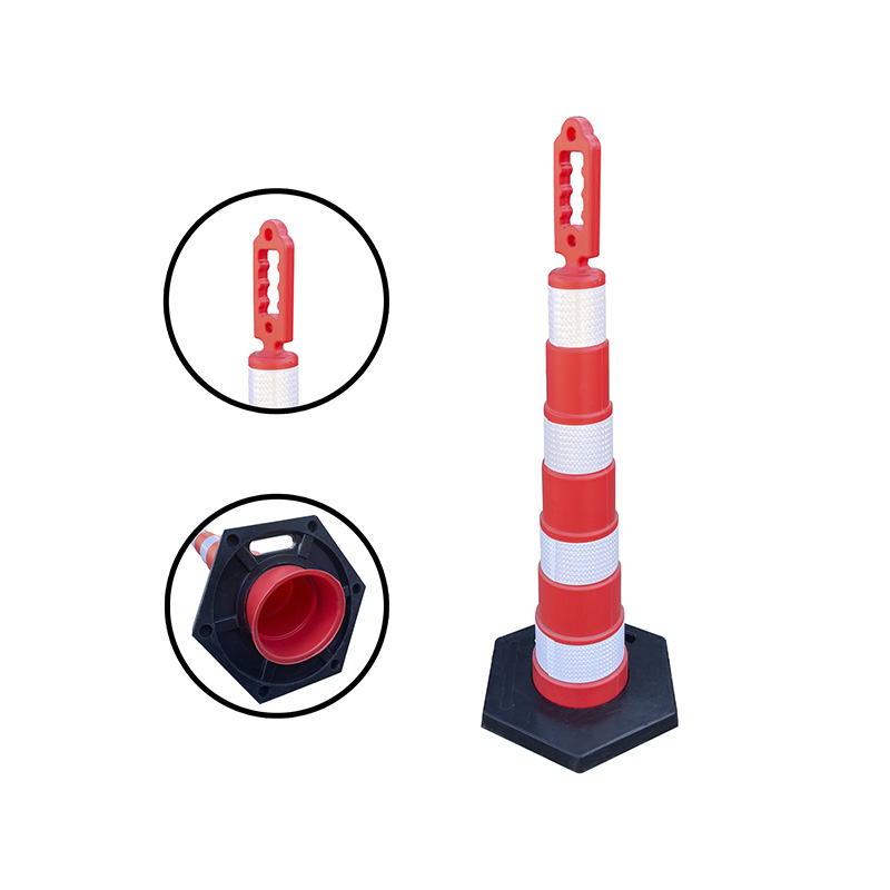 1100mm White PE Traffic Pillar Reflective Warning Pillar