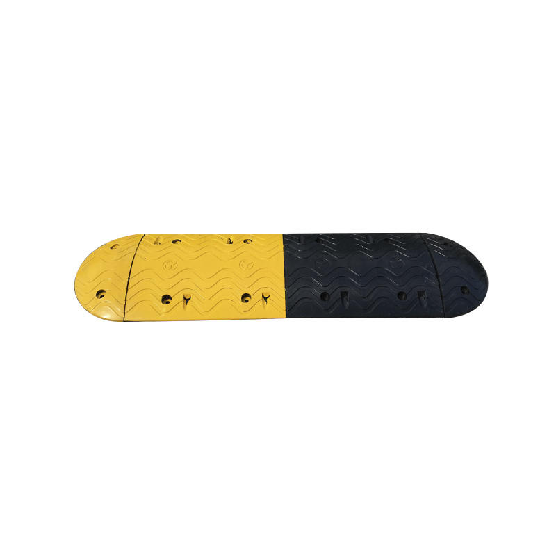 Modular Rubber Speed Bump, High Visibility Yellow & Black, Traffic Calming, Parking Lot Safety