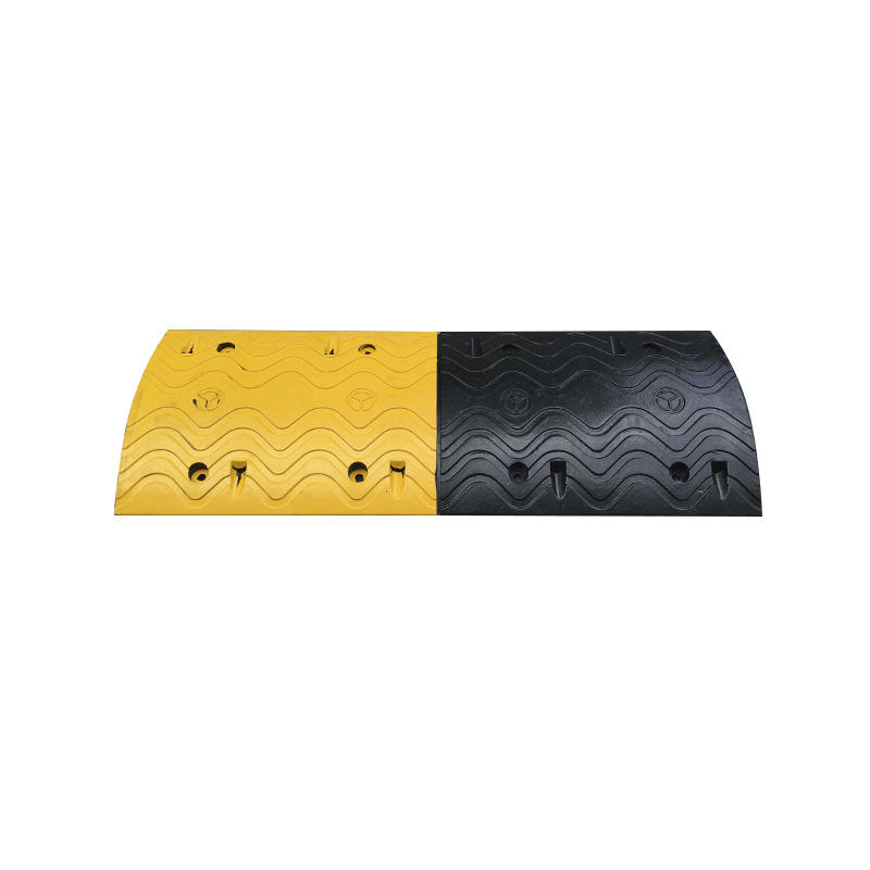 Modular Rubber Speed Bump, High Visibility Yellow & Black, Traffic Calming, Parking Lot Safety