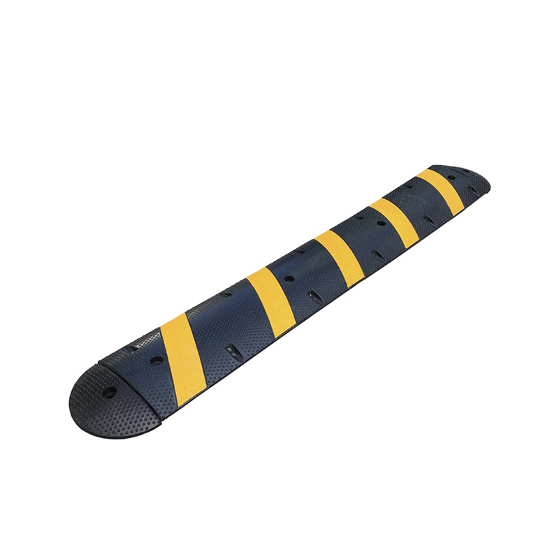 Heavy-Duty Rubber Speed Bump, Traffic Calming Car Park Hump with Reflective Stripes