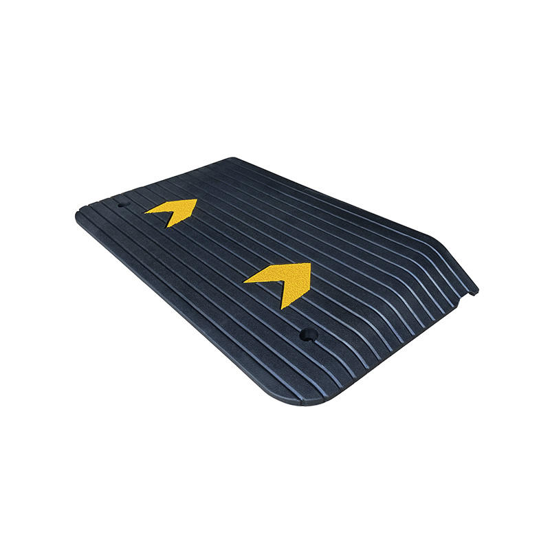 Durable Anti-Slip Rubber Threshold Ramp for Wheelchair and Scooter Access, Indoor Outdoor Transition Support, Black