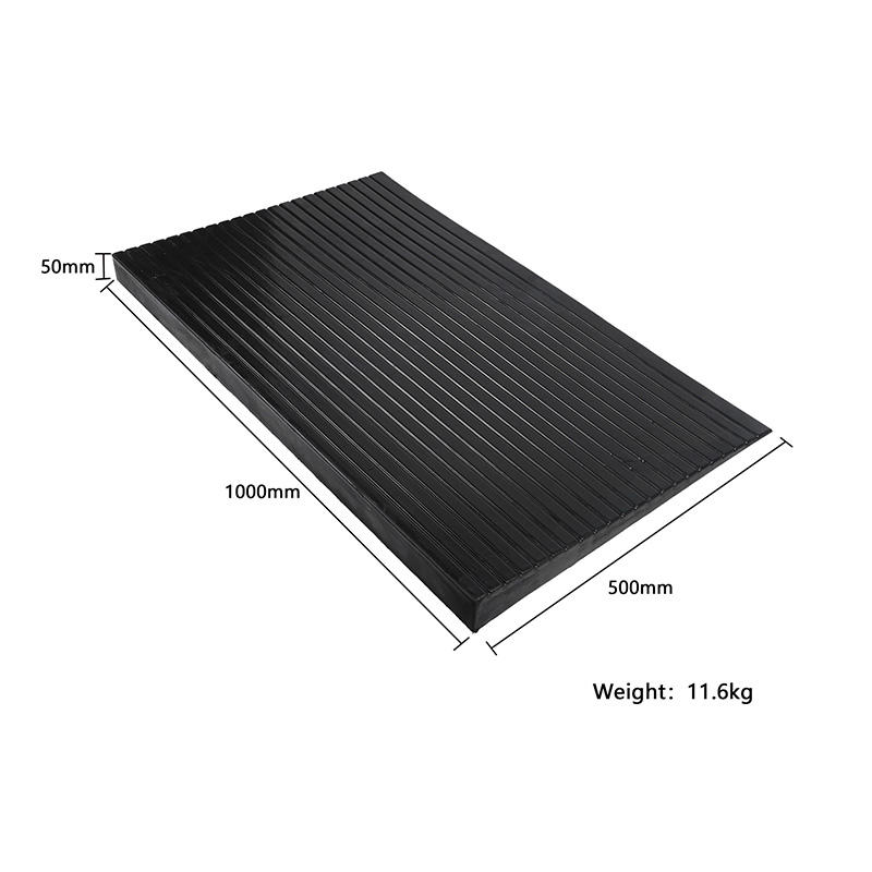 Heavy-Duty Rubber Threshold Ramp for Wheelchairs, Scooters, Anti-Slip Surface, Portable, Indoor/Outdoor Safe Step Mat