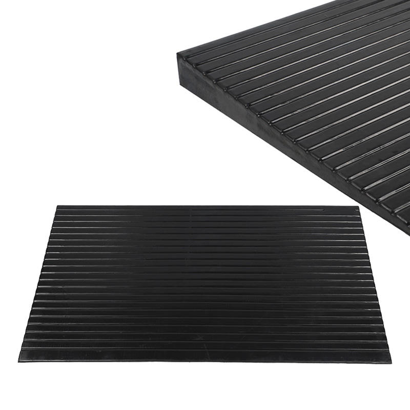Heavy-Duty Rubber Threshold Ramp for Wheelchairs, Scooters, Anti-Slip Surface, Portable, Indoor/Outdoor Safe Step Mat