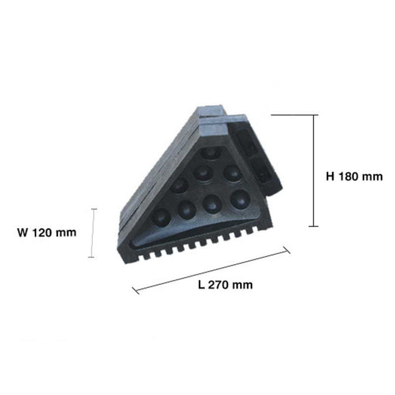 Heavy-Duty Rubber Wheel Chock with Grip Bottom for Secure Parking and Loading Stability