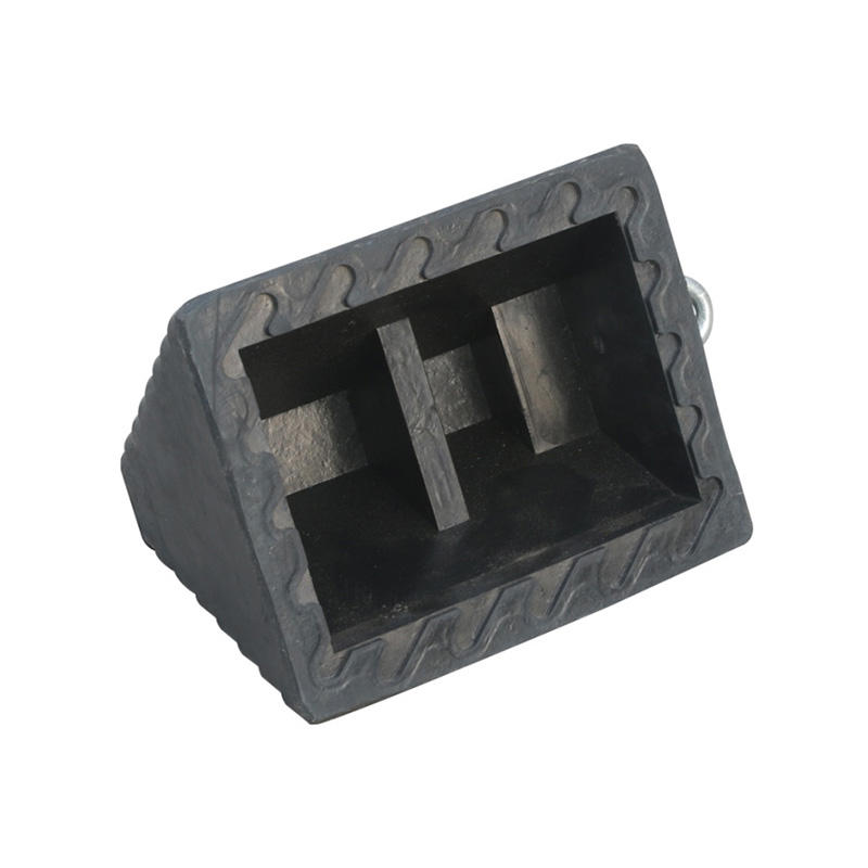Heavy-Duty Rubber Wheel Chock with Ridges, Non-Slip Safety Wedge for Trucks and Trailers