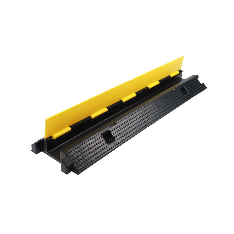 Heavy-Duty Modular Cable Protector Ramp, Cord Cover, Traffic Wire and Hose Protection, Yellow and Black