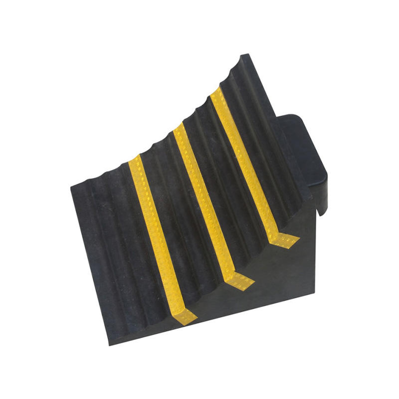 Rubber Wheel Chock with Eye Hook, Heavy-Duty, Non-Slip, Black and Yellow