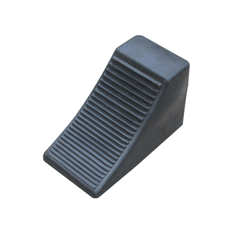 Black Heavy Duty Rubber Wheel Chock, Non-Slip Safety Wedge, Industrial Vehicle Stopper