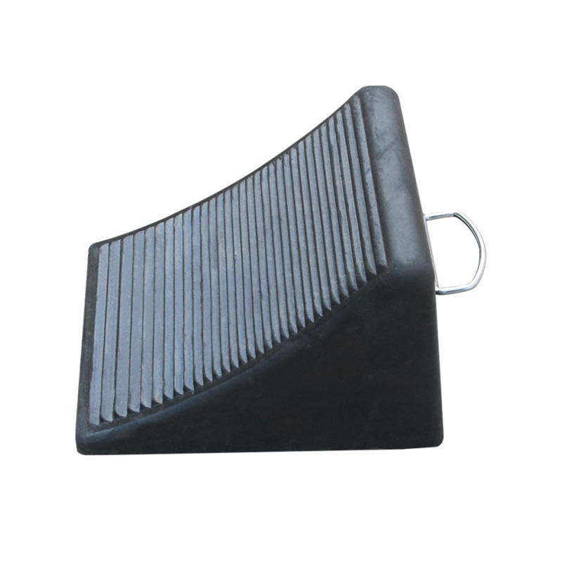 Heavy-Duty Rubber Wheel Chock with Metal Handle, Non-Slip Safety Vehicle Wedge