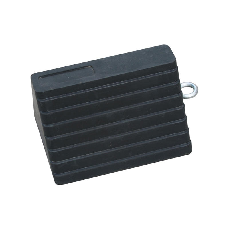 Heavy-Duty Rubber Wheel Chock with Ridges, Non-Slip Safety Wedge for Trucks and Trailers