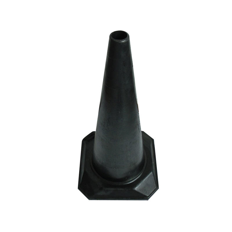 1000mm High 1*320mm Reflector PE Black Traffic Cone With Rubber Base