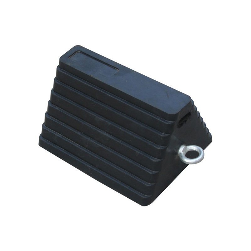 Heavy-Duty Rubber Wheel Chock with Ridges, Non-Slip Safety Wedge for Trucks and Trailers