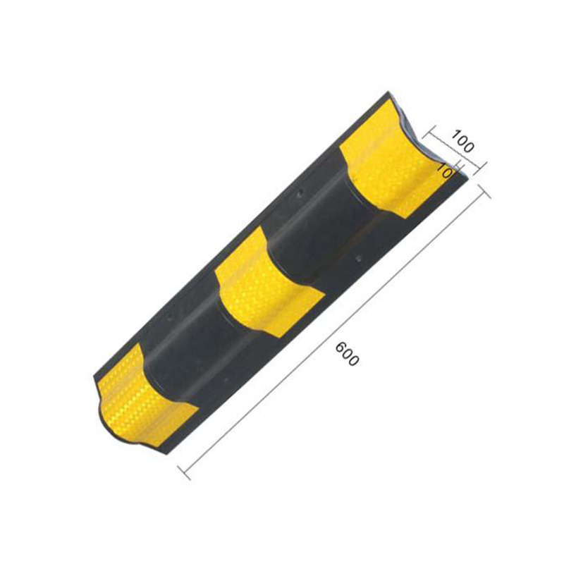 Black Yellow Parking Lot Shock Absorption Durable Rubber Corner Guard