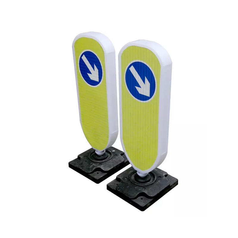Replaceable Plastic Resilient Road Safety Warning Signal Board Reboundable With Base 